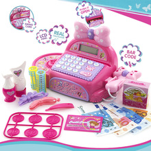 Подарок на день рождения для девочек, ролевые игры, имитация супермаркета, кассовый аппарат, многофункциональные наличные игрушки с калькулятором и сканером 2024 - купить недорого