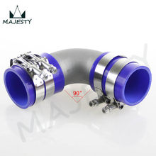 BLUE 57mm 2.25" Cast Aluminum 90 Degree Elbow Pipe Turbo Intercooler+ silicone hose kit 2024 - buy cheap