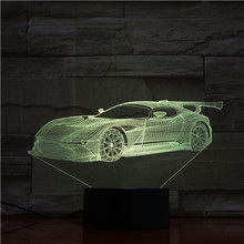 Cool Sport Racing Car led 3D Lamp 7 Color Changed Night lights Kids table lamp Christmas present Kids Gift AS1726 2024 - buy cheap