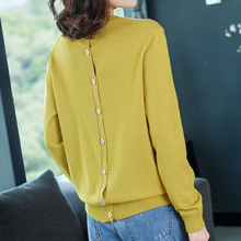 Spring Autumn Pullover Women Korean Round Collar Solid Color Casual Bottom Sweater Female Long Sleeve Thin Jumper Tops H9364 2024 - buy cheap