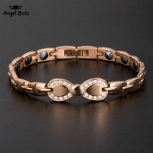 Brazalete de turmalina adelgazante de germanio para hombre y mujer, pulsera de acero inoxidable con equilibrio de energía, joyería para el cuidado de la salud 2024 - compra barato