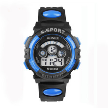 HONHX детские цифровые часы 2020, модные детские светодиодные силиконовые часы для мальчиков и девочек, черные цифровые наручные часы, спортивные часы для студентов 2024 - купить недорого