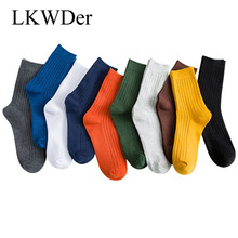 LKWDer 3 Pairs/lot Mens Socks All Seasons Double Needles Long Tube Sock Cotton Deodorant Business Fashion Cotton Socks Men Meias 2024 - buy cheap