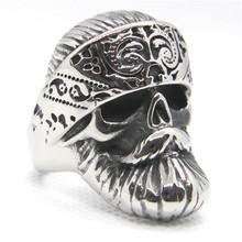 Support Dropship New Design Size 7-15 Punk Ring 316L Stainless Steel Fashion Jewelry Men Boys Skull Ring 2024 - buy cheap