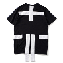 DUYOU Embroidery Cross Ribbon Tshirts 2019 Men Hip Hop Streetwear Tops Tees Harajuku Short Sleeve T Shirts 2024 - compre barato