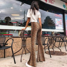 High Waist Leopard Print Flare Leggings Women Fashion Sexy Bodycon Trousers Club Pants 2019 Spring Autumn 2024 - buy cheap