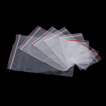 Unids/paquete de bolsas de plástico con cremallera, bolsa de joyería reutilizable, transparente, con cierre, autoadhesiva, PE, empaquetado, 100 2024 - compra barato