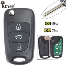 KEYECU 433MHz ID46 Chip Flip 3 botón llave de control remoto Fob para Hyundai ix35 i20 i30 para Kia K2 K5 Rio Ceed CeedPro Picanto Sportage 2024 - compra barato