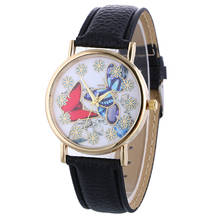 Luxury Watch Women Leather Women's Graceful Butterfly Pattern Ladies PU Leather Band Quartz Wrist Watch New montres femmes #03 2024 - buy cheap