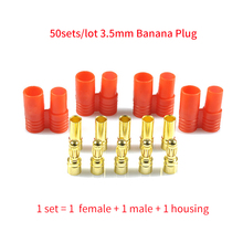 50sets/lot 3.5mm Banana Gold Bullet Connector Plug Male Female with Housing for ESC Motor Lipo RC Battery Parts Good Quality 2024 - buy cheap