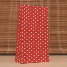 Hot Sale 50pcs/lot Dots Design Red Paper Bags 23x12x7.5cm Party Favor Snacks Boutique Gifts Packaging Bags Kraft Gift Bag 2024 - buy cheap