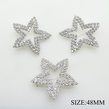 Hebillas de diamantes de imitación de Estrella de plata para mujer, accesorio de joyería, hebilla de cristal para vestidos, cinturón y zapatos, decoración de tarjetas de boda, 48mm, 5 unids/set por juego 2024 - compra barato