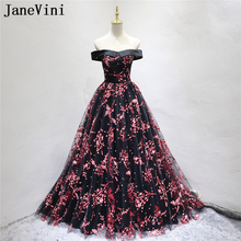 Janevini-vestido de dama de honra, elegante, de tule, longo, estampado floral, uma linha, sem alças, comprimento até o chão, vestido formal, vestido de baile 2024 - compre barato