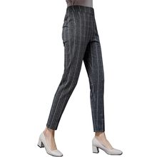 S-4XL размера плюс, новинка 2019, женские повседневные полосатые офисные облегающие брюки-карандаш с эластичной резинкой на талии, модные брюки-карандаш 001PD 2024 - купить недорого