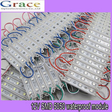 SMD impermeável 5050 módulo de luz LED backlight led Amarelo/Verde/Vermelho/Azul/Branco/Warm branco Waterproof IP65 DC12V