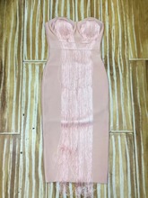 Vestido largo informal de verano sin tirantes para mujer, vestido ceñido elástico, ajustado, color rosa, 2019 2024 - compra barato