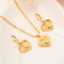 Bangrui-Conjuntos de joyas de corazón, conjunto de pendientes collares clásicos, Color dorado y latón, Árabe/africano, para boda, espiga de novia 2024 - compra barato