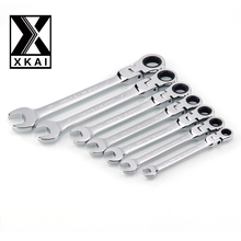 XKAI 8.10.12.13.14.17.19mm  Flexible Head Ratchet Spanner Combination wrench a set of keys ratchet handle tools torque wrench 2024 - buy cheap