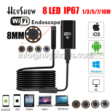 8MM Lens 8LED 720P HD Waterproof Endoscope Camera Inspection Softwire Wifi Mini Endoscopio For Android Apple Phone Windows IOS 2024 - buy cheap