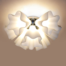 Modern brief romantic DIY creative E27 ceiling light fixture Japanese home deco living room glass rustic flower ceiling lamp 2024 - buy cheap