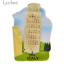 Torre inclinada de Lychee, imán de nevera, paisaje creativo 3D, imanes turísticos, recuerdos, decoración del hogar 2024 - compra barato