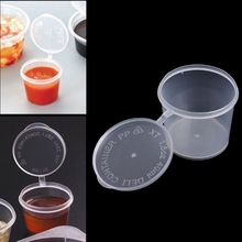 Recipiente de plástico transparente para salsa, recipiente desechable para chupito, Chutney Jello, espuma de barro, caja de almacenamiento con tapa, 40ml, 10 Uds. 2024 - compra barato