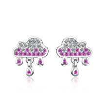 New Creative Gradient Cloud Raindrop Silver Plated Jewelry Temperament Personality Crystal Gift Stud Earrings XZE143 2024 - buy cheap