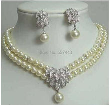 Wholesale free shipping >>>>>Charming Asian Comeliness Pearl Bridal Necklace Earring 2024 - buy cheap