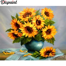 Dispaint taladro cuadrado/redondo 5D DIY pintura de diamante "paisaje de girasol" 3D bordado punto de cruz decoración del hogar regalo A11682 2024 - compra barato