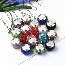 100pcs Mix Color 11mm Big Hole Charms Beads With Rhinestone Fit Jewelry Bracelet For Jewelry Handmade & Women DIY Jewelry Gifts 2024 - buy cheap