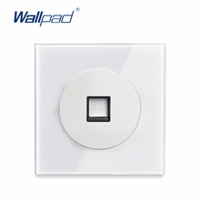 Wallpad L6 Single Telephone TEL Jack Socket Wiring Outlet Accessory White Glass Panel 2024 - buy cheap