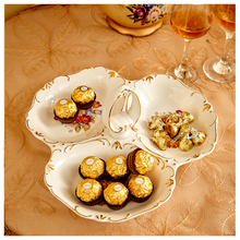 European-style Ceramic dried  fruit tray fashion dessert plate snacks plate fashion gold  dish snack tray 2024 - buy cheap