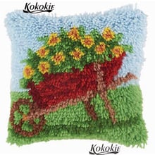 3d Latch hook rug kits embroidery pillow material for handicraft cross stitch cushions Crocheting Rug Yarn Patchwork Pillowcase 2024 - buy cheap