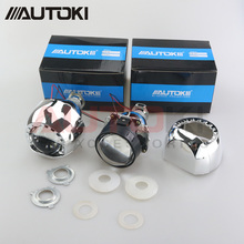 Autoki-mini projetor de luz xenon duplo + lentes planas lhd rhd, atualização 2017, farol automotivo, h1, h4, h7, h11, 9005, 9006 2024 - compre barato