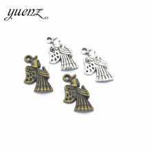 YuenZ-abalorio de Ángel de color plateado antiguo, 20 Uds., dijes de Metal para collar, joyería Diy, accesorios de joyería hechos a mano, artesanía 22*12mm I209 2024 - compra barato