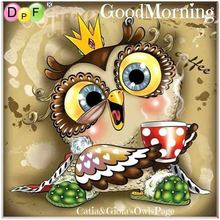 DPF New Diamond embroidery DIY Diamond Painting owl Animal Mosaic Round Rhinestone Embroidery Child Puzzle Cross Stitch Gifts 2024 - buy cheap