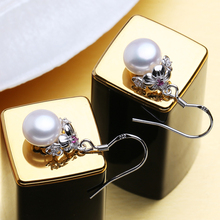 FENASY Natural Pearl earrings 925 sterling silver stud earrings gift for women fashion bohemian flower ruby earrings 2024 - buy cheap