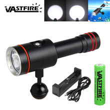 VASTFIRE LED Mount Diving Flashlight Underwater 100M waterproof Tactical Diving Torch  BALL JOINT Lanterna with 18650 charger 2024 - buy cheap