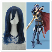 Fire Emblem Awakening Wig Lucina Blue Mixed 60cm Long Straight Cosplay Hair Halloween Role Play  + Wig Cap 2024 - buy cheap