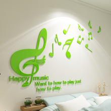 Music note 3d wall sticker Acrylic self-adhesive Children's room Bedroom music classroom Background wall decoration stickers 2024 - buy cheap