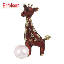 Earofcorn Bonito Esmalte Pequeno Veado Broches Acessórios de Pérola Simples Modelos Selvagem Suéter 2024 - compre barato