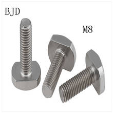 5pcs GB37 M8*16 20 25 30 35 40 45 304 stainless steel T shapesquare hammer head screw T-head bolt groove bolt 2024 - buy cheap