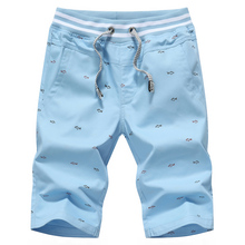 Pantalones cortos estampados de color sólido para hombre de verano, pantalones cortos de cintura elástica de talla grande casual de moda, pantalones cortos de playa transpirables sueltos de verano 2024 - compra barato