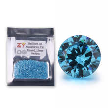 O Envio gratuito de 0.8-3.0mm 5A (1000 pcs) Do Aqua. Cubic Zirconia Pedra Redonda Corte Brilhante Azul Do Mar Pedra Solta Gemas Sintéticas 2024 - compre barato