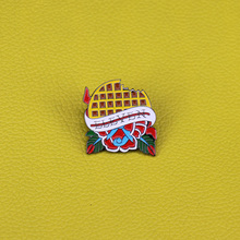 Broche de esmalte stranger things, broche de waffle onze, broche de flor, crachá eggo, presente de amigos, não lie 2024 - compre barato