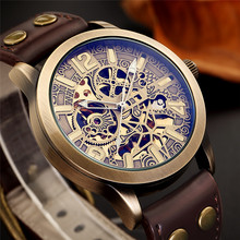 relogio Masculino Men Watch Automatic Mechanical Skeleton Male Clock Top Brand Luxury Antique Bronze Sport Military Wristwatch 2024 - buy cheap