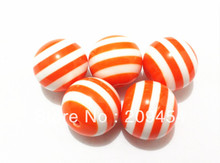 Free shipping! 20mm 100pcs/lot Orange Striped Beads,Resin Beads,Chunky Beads For Chunky Jewellery 2024 - buy cheap