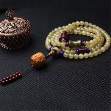 Handmade Real 108 8mm Horn Beads Bracelet Women Healing Bracelets 4 Circles Olive Dragon Pendant Accessory Men Jewelry Wholesale 2024 - buy cheap