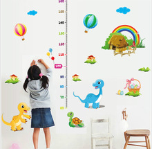 Adesivo de parede de dinossauro, de pvc, altura, para quartos de crianças, jardim de infância, decoração de parede, imperdível 2024 - compre barato