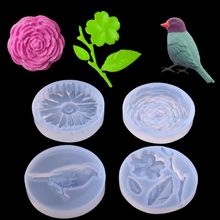Angady 1pc pássaro flor folhas de silicone, pingente molde resina artesanal revestimento artesanal faça você mesmo ferramenta de fabricação de joias 4 estilos 2024 - compre barato